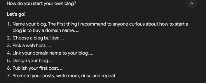 steps to start a blog