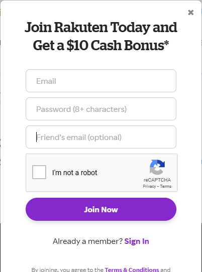 Join Rakuten today and receive a $10 cash bonus for signing up and shopping through their platform.