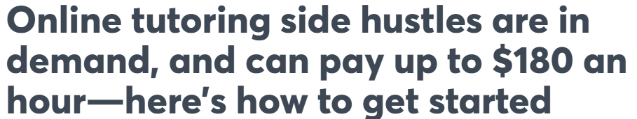  A graphic depicting various online tutoring side hustles, showcasing diverse subjects and flexible work options for tutors.