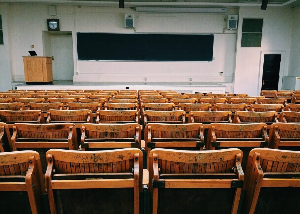 Classroom surrounded w